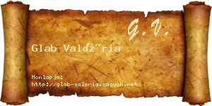 Glab Valéria névjegykártya